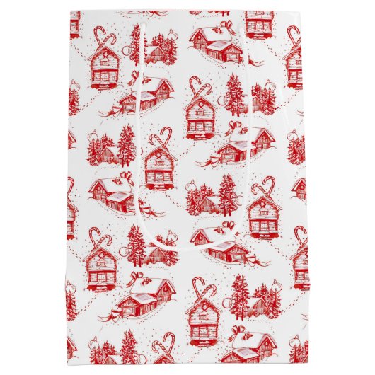 Weihnachtsbaum | Red Medium Geschenktasche Mittlere Geschenktüte (Rückseite)
