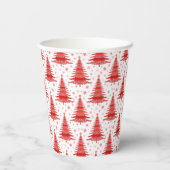 Weihnachtsbaum Red Muster Design Paper Cups Pappbecher (Rückseite)