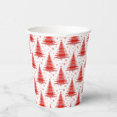 Weihnachtsbaum Red Muster Design Paper Cups Pappbecher (Rechts)