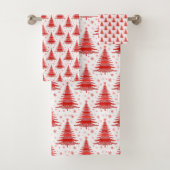 Weihnachtsbaum Red Pattern Design Badetuch Set (Insitu)