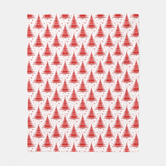 Weihnachtsbaum Red Pattern Design Fleece Blanket (Vorderseite)