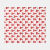 Weihnachtsbaum Red Pattern Design Fleece Blanket (Vorderseite (Horizontal))