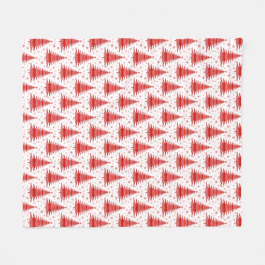 Weihnachtsbaum Red Pattern Design Fleece Blanket (Vorderseite (Horizontal))