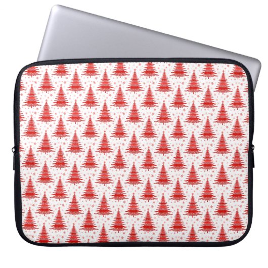Weihnachtsbaum Red Pattern Design Laptopschutzhülle (Vorderseite)