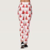Weihnachtsbaum Red Pattern Design Leggings (Rückseite)