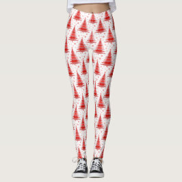 Weihnachtsbaum Red Pattern Design Leggings