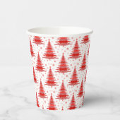 Weihnachtsbaum Red Pattern Design Pappbecher (Links)