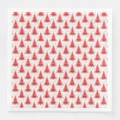 Weihnachtsbaum Red Pattern Design Serviette (Vorderseite)