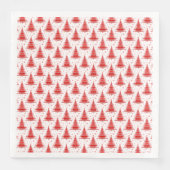 Weihnachtsbaum Red Pattern Design Serviette (Vorderseite)
