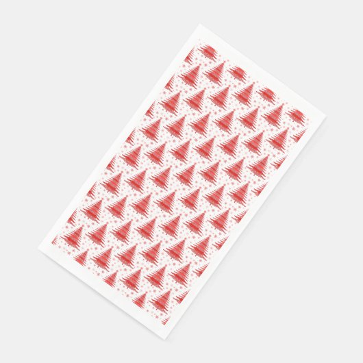 Weihnachtsbaum Red Pattern Design Serviette (Ecke)