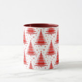 Weihnachtsbaum Red Pattern Design Tasse (Zentrum)