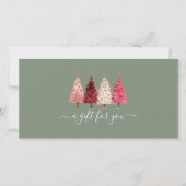 Weihnachtsbaum Red Pink Green Geschenkgutschein (Vorderseite)