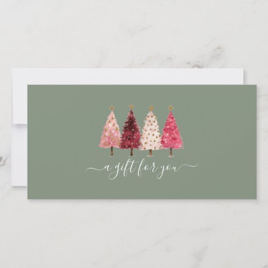Weihnachtsbaum Red Pink Green Geschenkgutschein (Vorderseite)