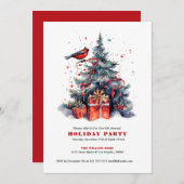 Weihnachtsbaum Red Robin Holiday Einladung (Vorne/Hinten)