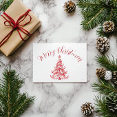 Weihnachtsbaum Red Toile Postkarte