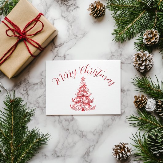 Weihnachtsbaum Red Toile Postkarte