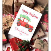 Weihnachtsbaum Red Truck White Postkarte