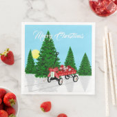 Weihnachtsbaum Red Wagon Party Paper Napkins Serviette (Beispiel)