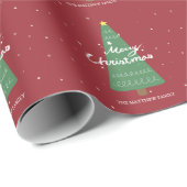 Weihnachtsbaum Red Wrapping Paper Geschenkpapier (Rolleneckpunkt)