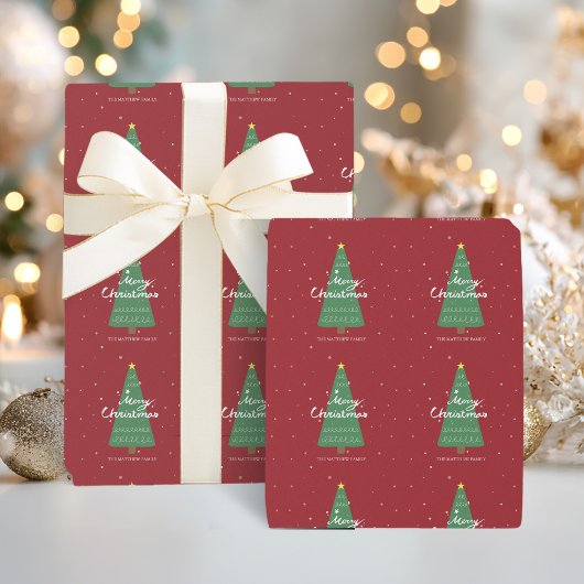 Weihnachtsbaum Red Wrapping Paper Geschenkpapier