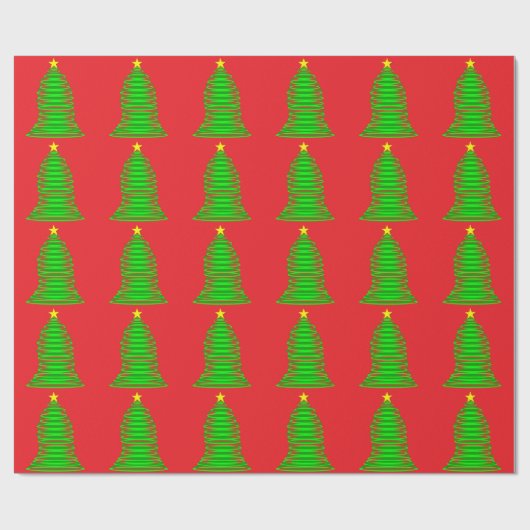 Weihnachtsbaum Red Wrapping Paper Geschenkpapier (Flach)