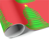 Weihnachtsbaum Red Wrapping Paper Geschenkpapier (Rolleneckpunkt)