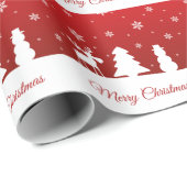 Weihnachtsbaum Reindeer Snowman Geschenkpapier (Rolleneckpunkt)