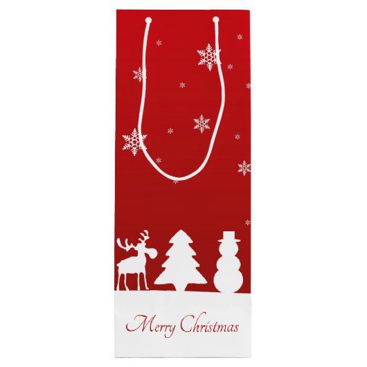 Weihnachtsbaum Reindeer Snowman Geschenktüte Für Weinflaschen (Rückseite)