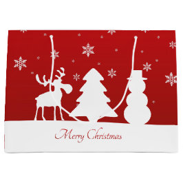 Weihnachtsbaum Reindeer Snowman Große Geschenktüte