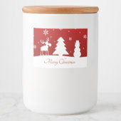 Weihnachtsbaum Reindeer Snowman Lebensmitteletikett (Vorderseite)