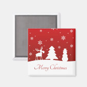 Weihnachtsbaum Reindeer Snowman Magnet (Vorderseite/Rückseite)