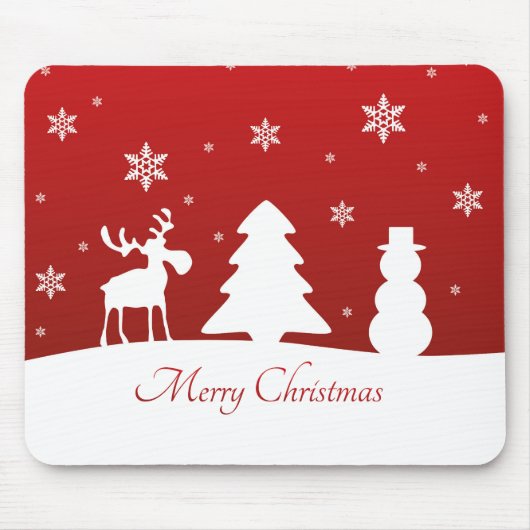 Weihnachtsbaum Reindeer Snowman Mousepad (Vorne)