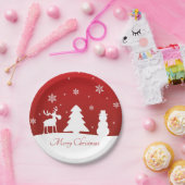 Weihnachtsbaum Reindeer Snowman Pappteller (Party)