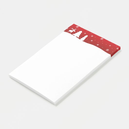 Weihnachtsbaum Reindeer Snowman Post-it Klebezettel (angewinkelt)