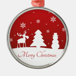 Weihnachtsbaum Reindeer Snowman Silbernes Ornament