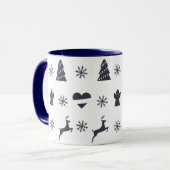 Weihnachtsbaum, Rentiere, Engel und Schnee Tasse (Vorderseite Links)