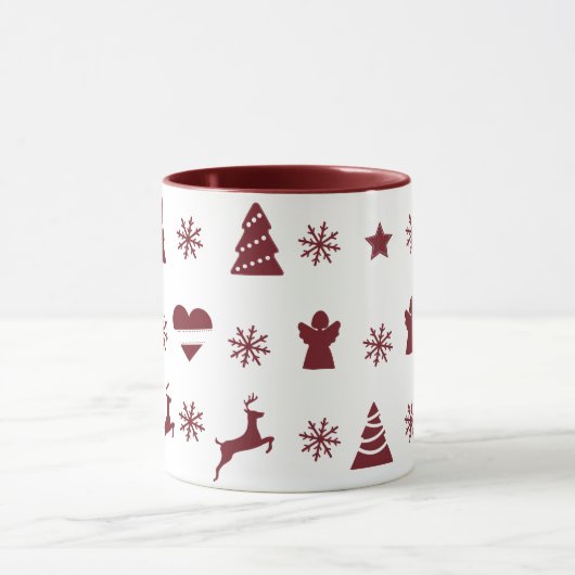 Weihnachtsbaum, Rentiere, Engel und Schnee Tasse (Zentrum)