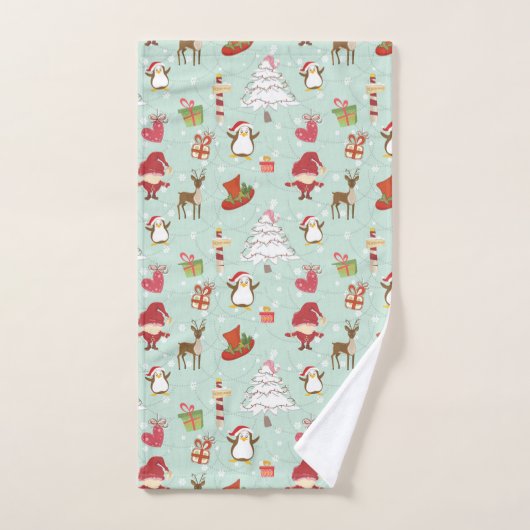Weihnachtsbaum-Rentierelfen Badhandtuch Set (Handtuch)