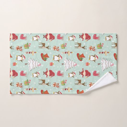 Weihnachtsbaum-Rentierelfen Badhandtuch Set (Handtuch)