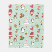Weihnachtsbaum-Rentierelfen Fleecedecke (Vorderseite)