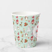 Weihnachtsbaum-Rentierelfen Pappbecher (Vorderseite)