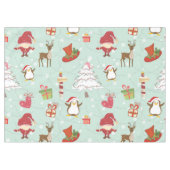 Weihnachtsbaum-Rentierelfen Tischdecke (Vorderseite (Horizontal))