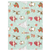 Weihnachtsbaum-Rentierelfen Tischdecke (Vorderseite)