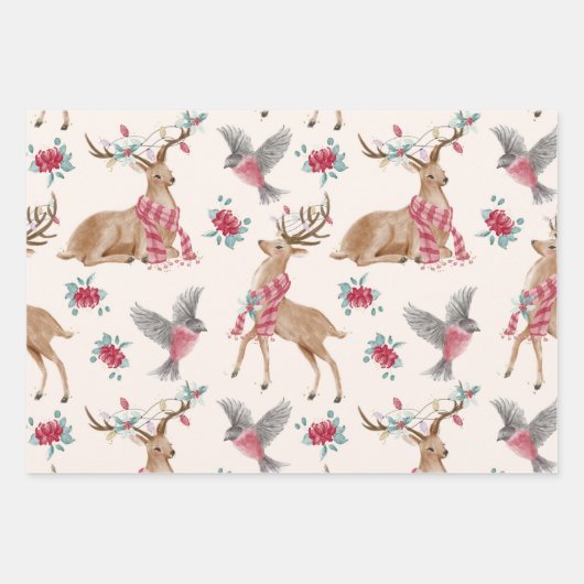 Weihnachtsbaum-Rentiergeschenk Geschenkpapier Set (Vorderseite 3)