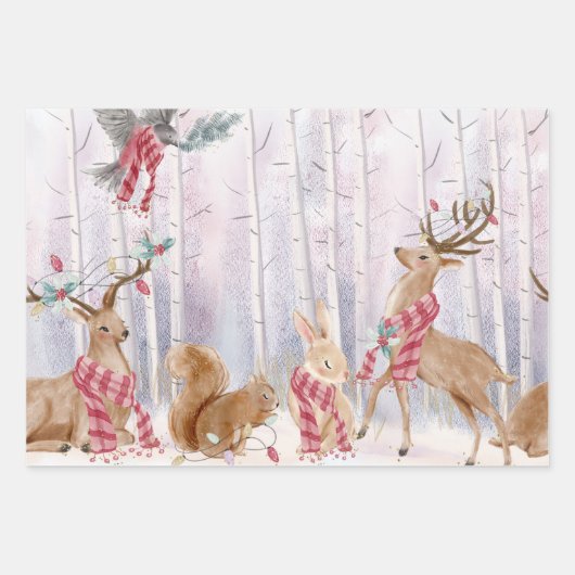 Weihnachtsbaum-Rentiergeschenk Geschenkpapier Set (Vorderseite 2)