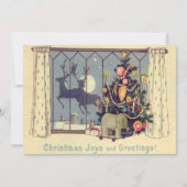 Weihnachtsbaum Rentierspielzeug Vollmond Einladung (Vorderseite)