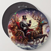 Weihnachtsbaum/Rentiersteampunkt Weihnachten/Winte Button (Vorne & Hinten)
