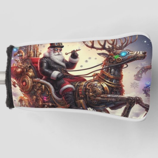 Weihnachtsbaum/Rentiersteampunkt Weihnachten/Winte Golf Headcover (Vorderseite)