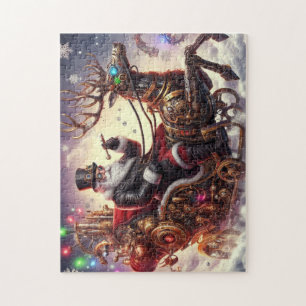 Weihnachtsbaum/Rentiersteampunkt Weihnachten/Winte Puzzle