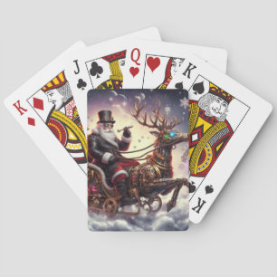 Weihnachtsbaum/Rentiersteampunkt Weihnachten/Winte Spielkarten